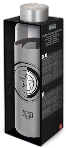 GLASS BOTTLE WITH SILICONE COVER 585 ML | MARVEL